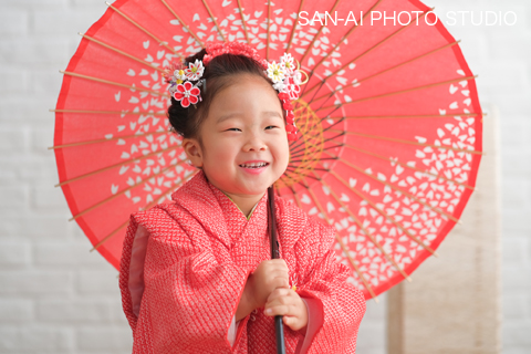 七五三　3才　女の子　着物